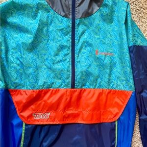 Cotopaxi Teva Colorblock Pullover Jacket in Turquoise, Navy & Orange